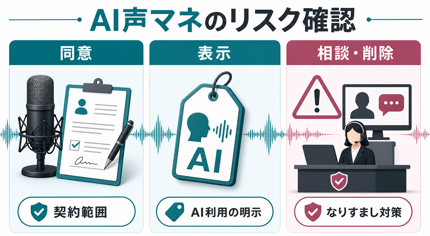 図解:AI声マネのリスク確認
