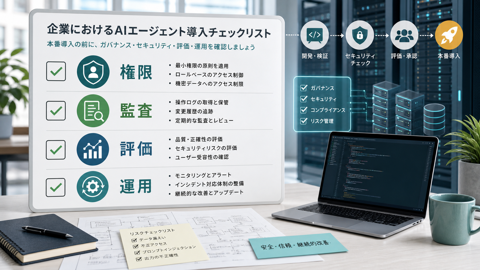 図解:企業AIエージェント導入前のチェックリスト