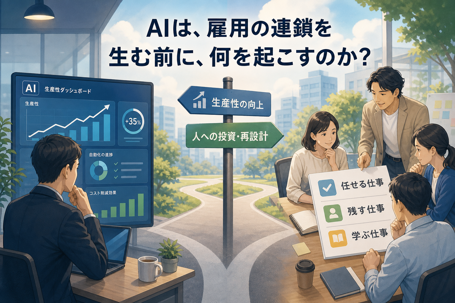 AIレイオフ連鎖と仕事の見極めを考える記事のアイキャッチ画像