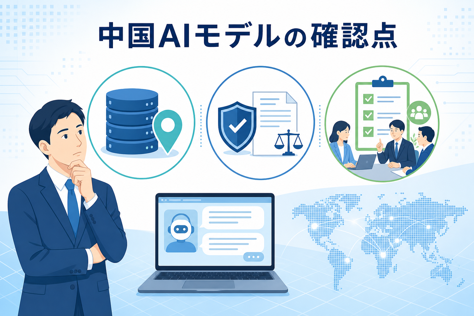 中国AIモデルの利用前に確認項目を整理するアイキャッチ画像