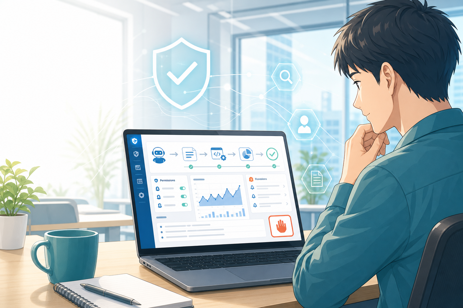 AIエージェントの権限管理と監視の重要性を表したアイキャッチ画像