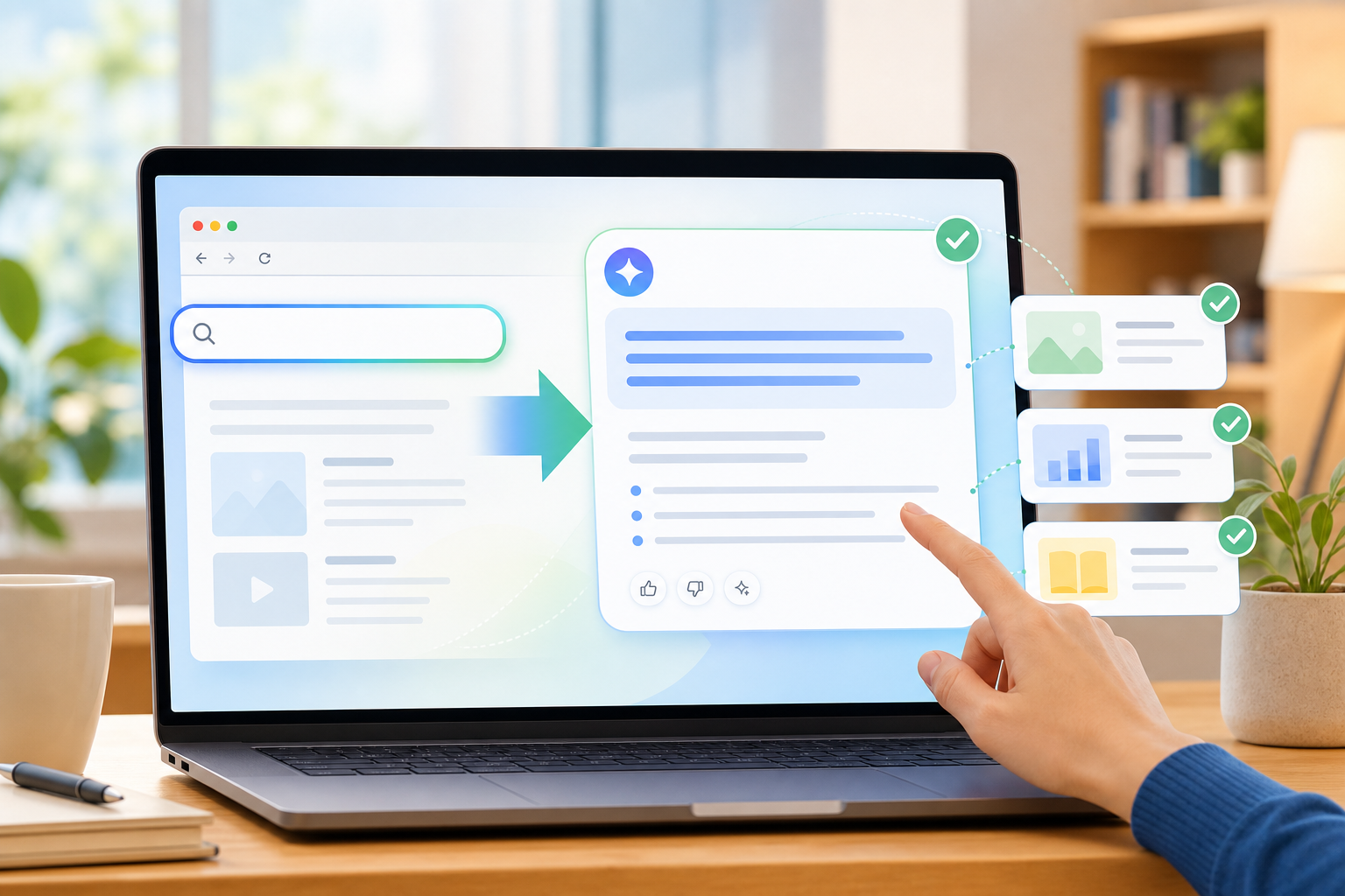 Chrome検索がAI Modeへ変わる可能性を示す概念図