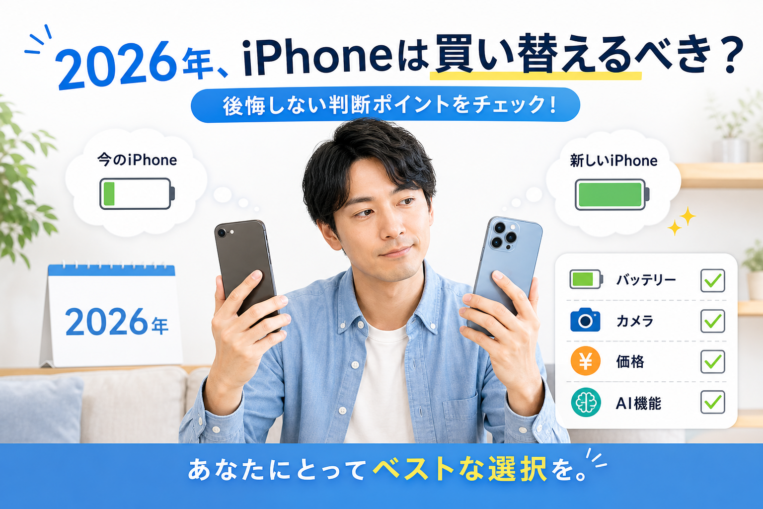 iPhoneの買い替え判断を表したアイキャッチ