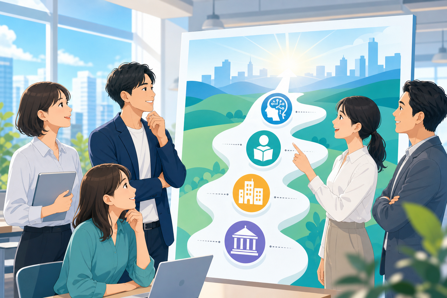 AI雇用移行支援 Raise Us の流れを示すアイキャッチ画像