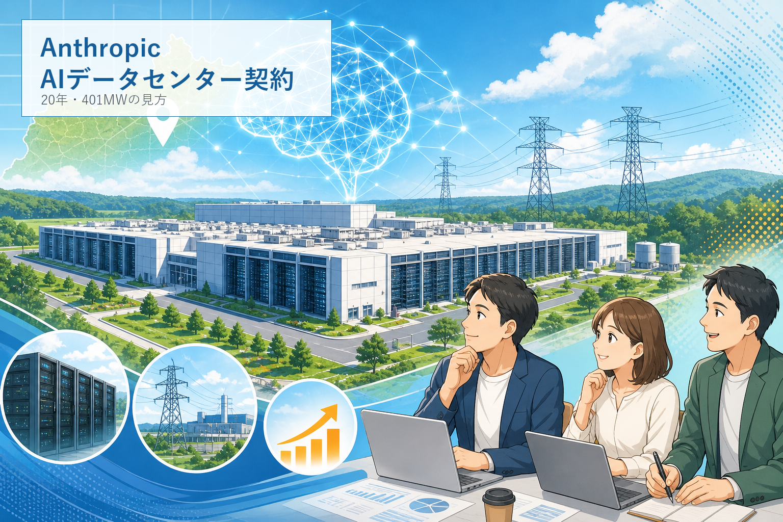 AnthropicのAIデータセンター契約を示すアイキャッチ画像