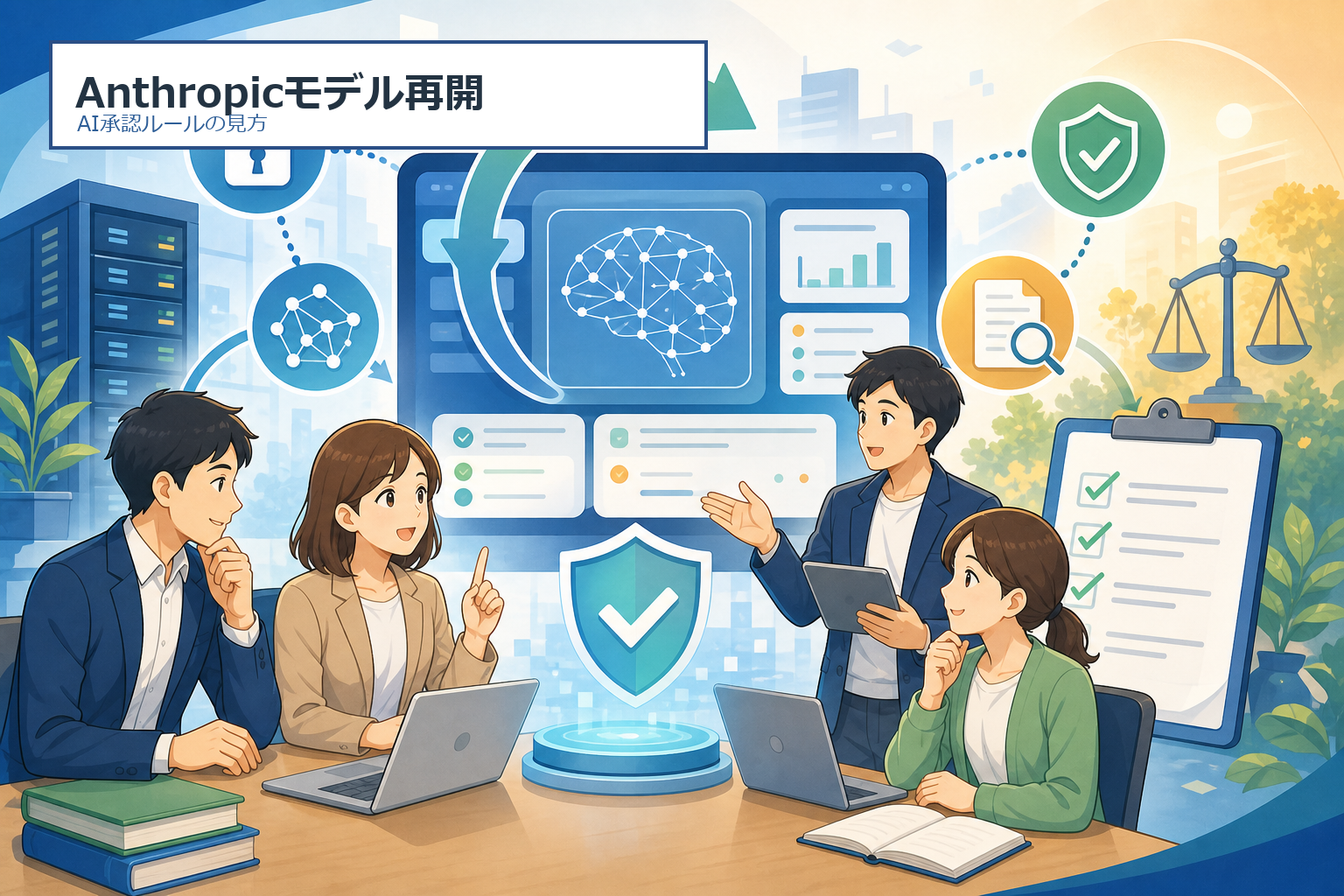 Anthropicモデル再開とAI承認ルールを整理したアイキャッチ画像