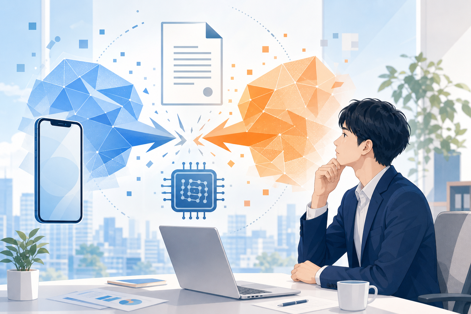 AIハード競争と訴訟報道を考える人物のアイキャッチ画像