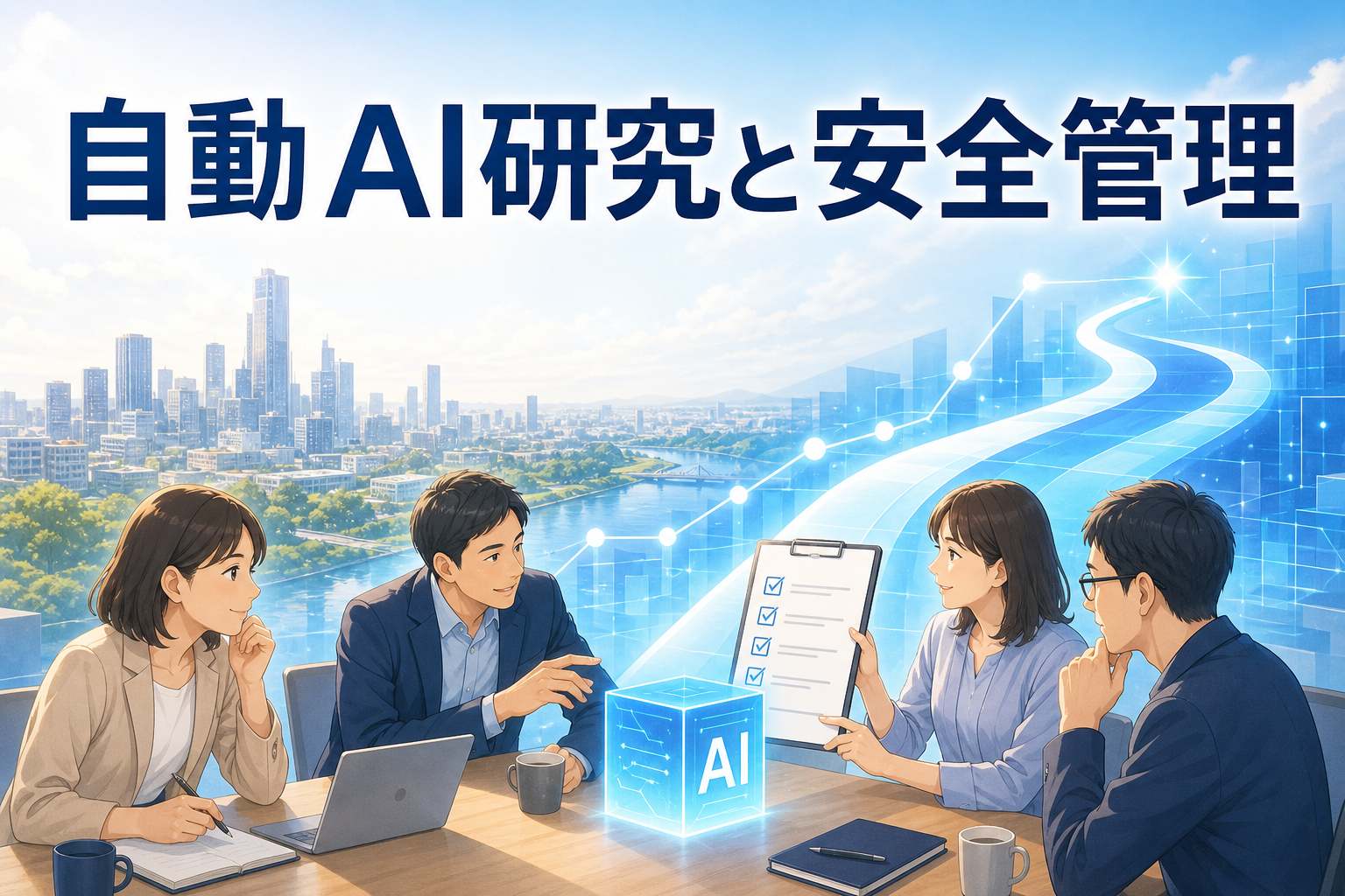 自動AI研究と安全管理を示すアイキャッチ画像