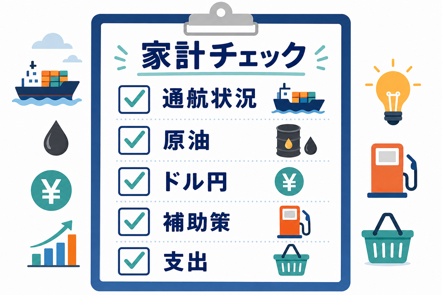 原油と為替と補助策を順番に見る家計チェックリスト
