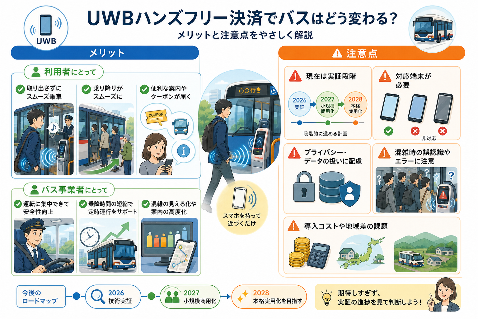 バス利用者と事業者のメリット整理図