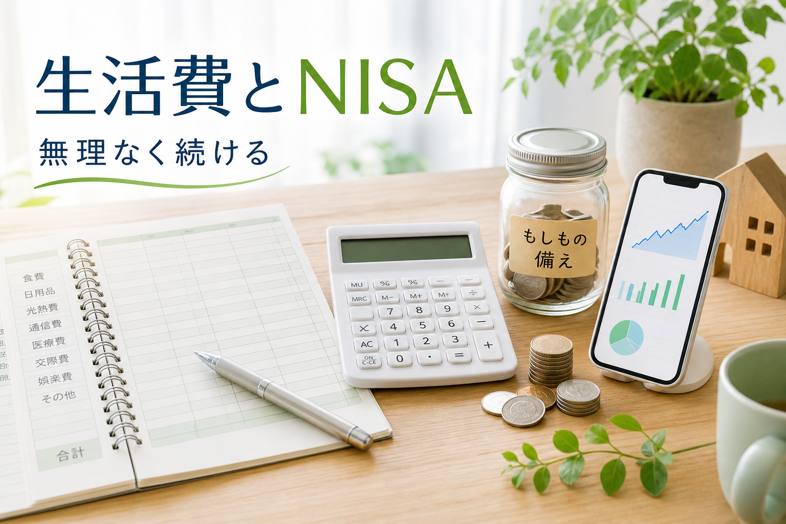 家計簿とNISAのバランスを考えるアイキャッチ