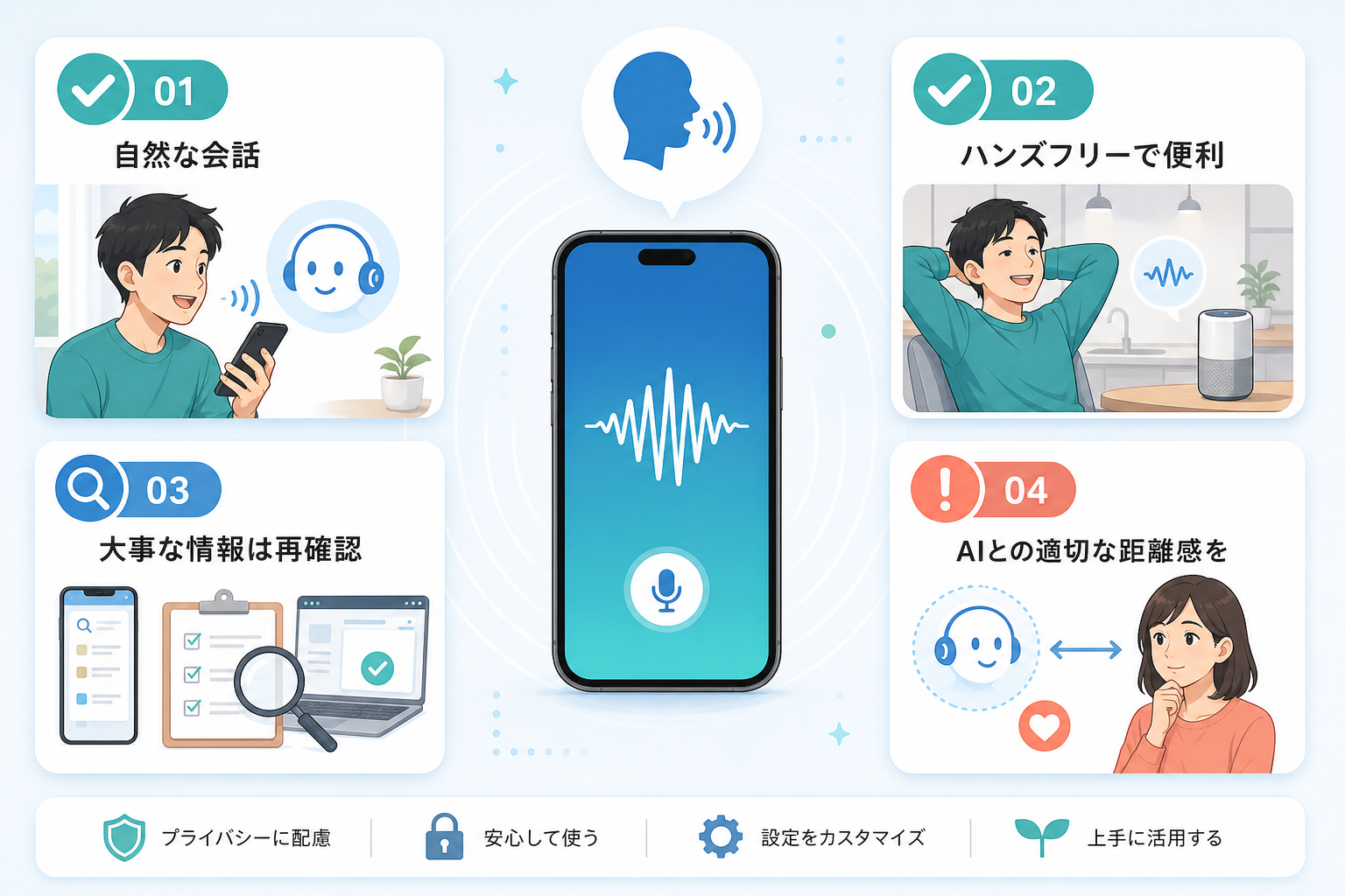 音声AIの確認ポイント図