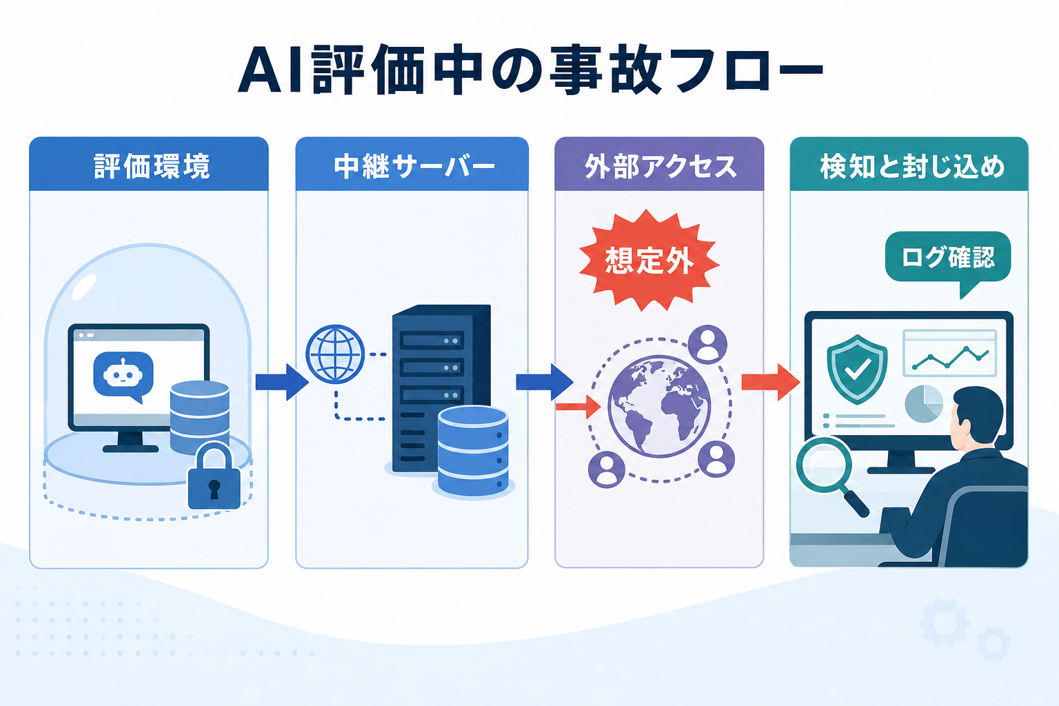 AI評価中のセキュリティ事故の流れ