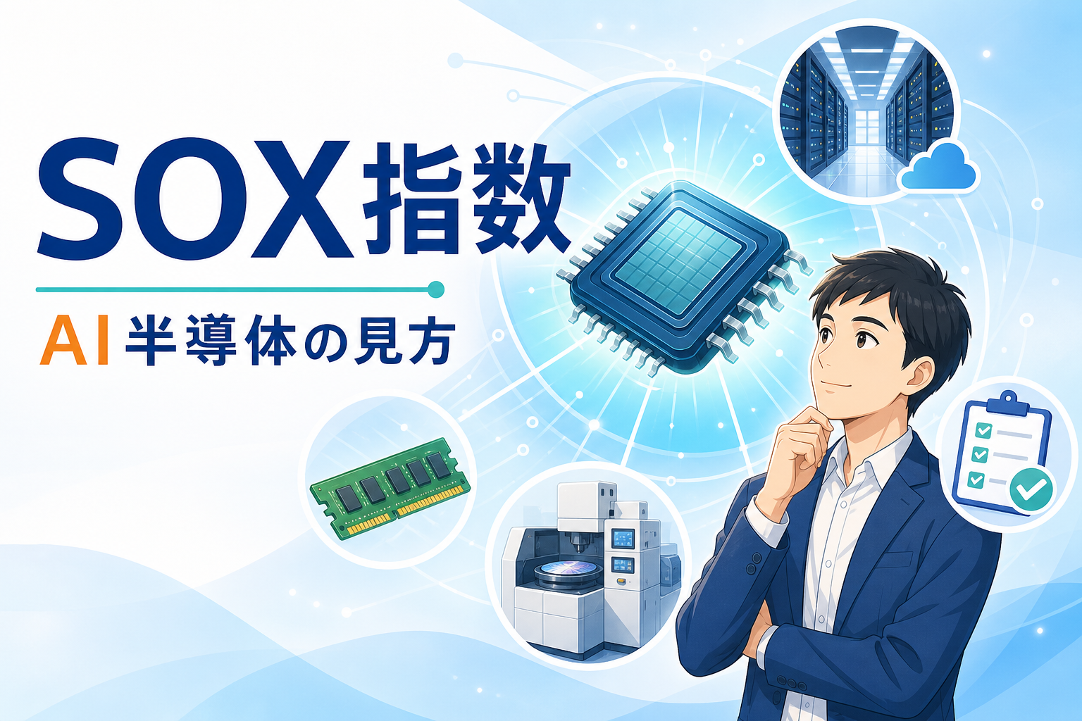 SOX指数とAI半導体ニュースの見方を表すアイキャッチ画像