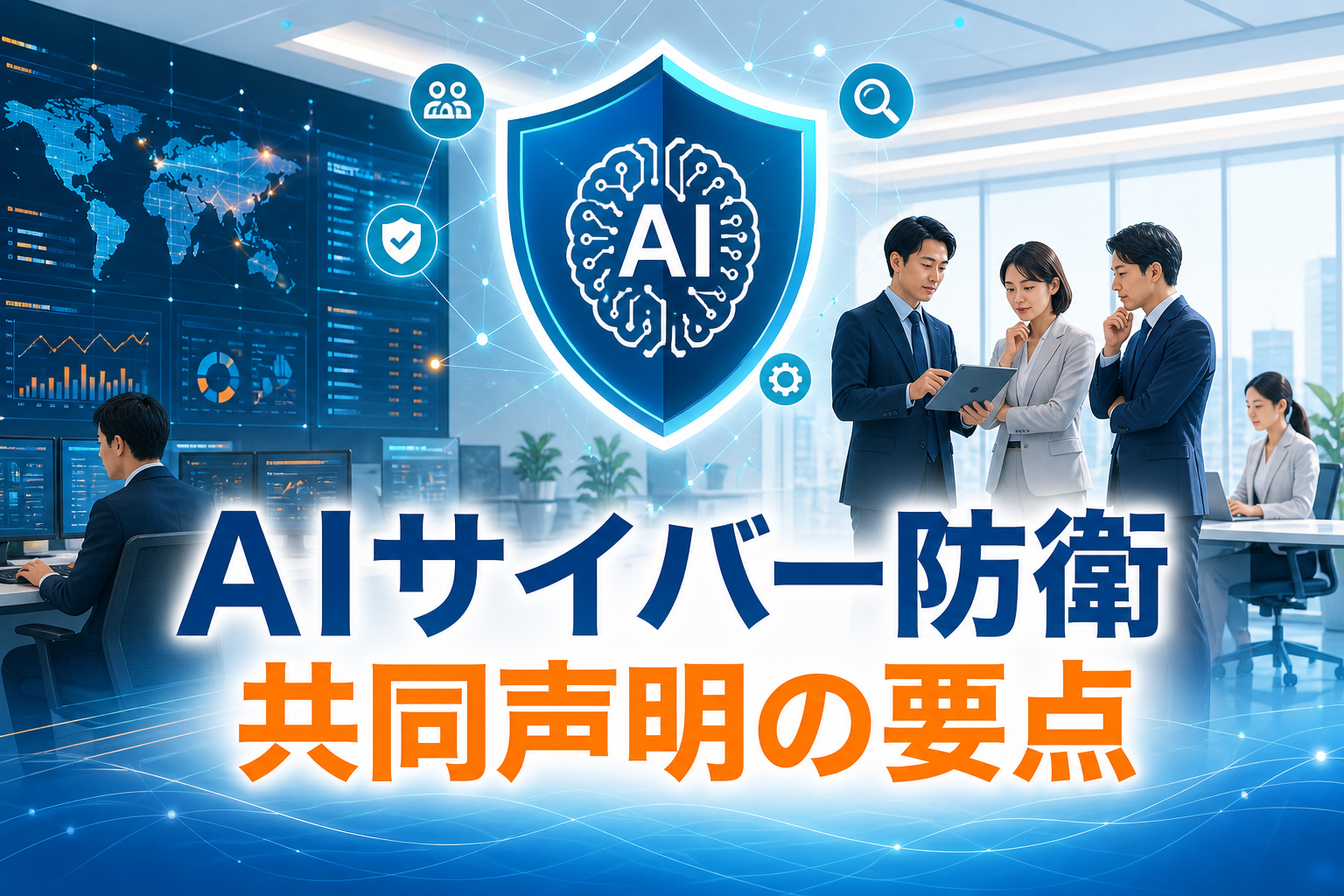AIでサイバー防衛を強化する流れを示すアイキャッチ画像