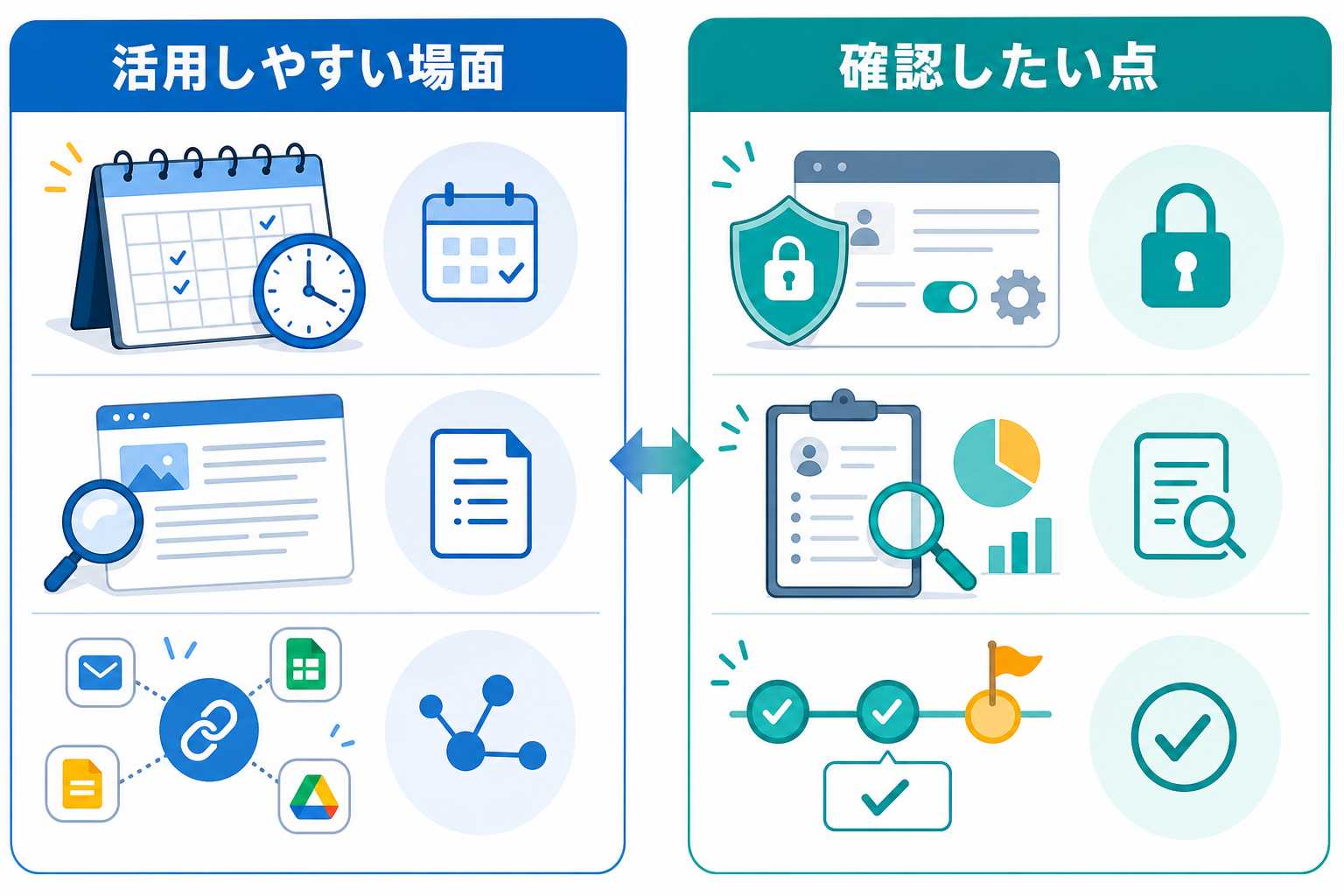 Gemini Sparkの利点と情報管理上の注意点を整理したイメージ