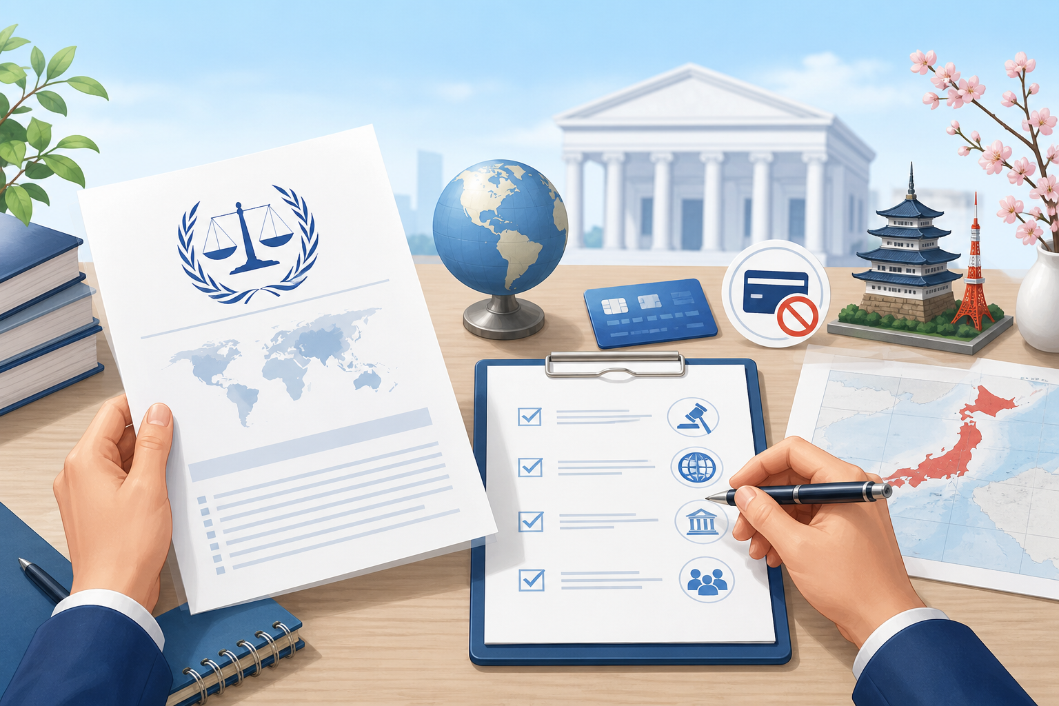 ICC制裁と国際司法を確認する机上の資料