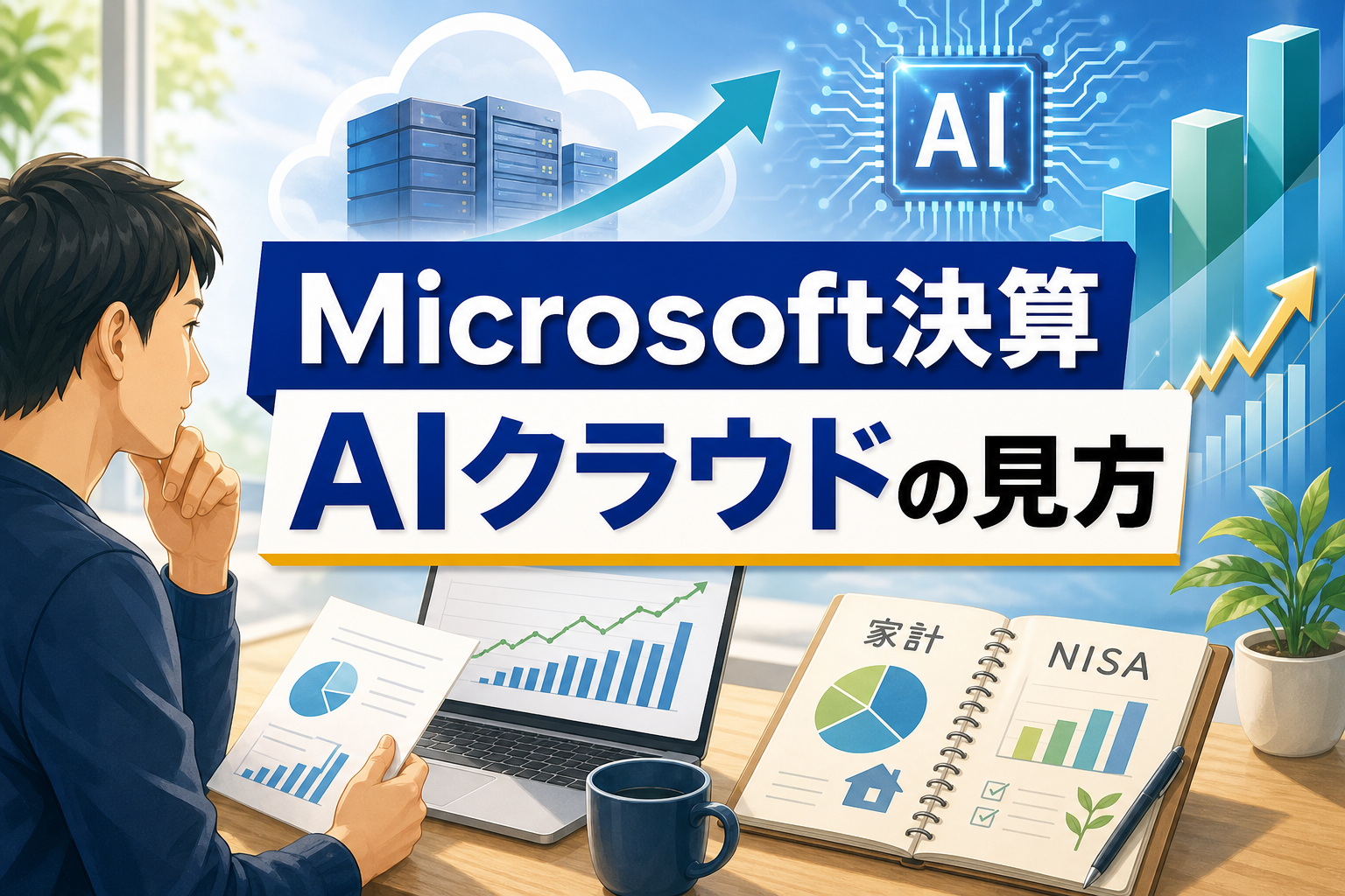 Microsoft決算とAIクラウドを家計目線で確認するアイキャッチ