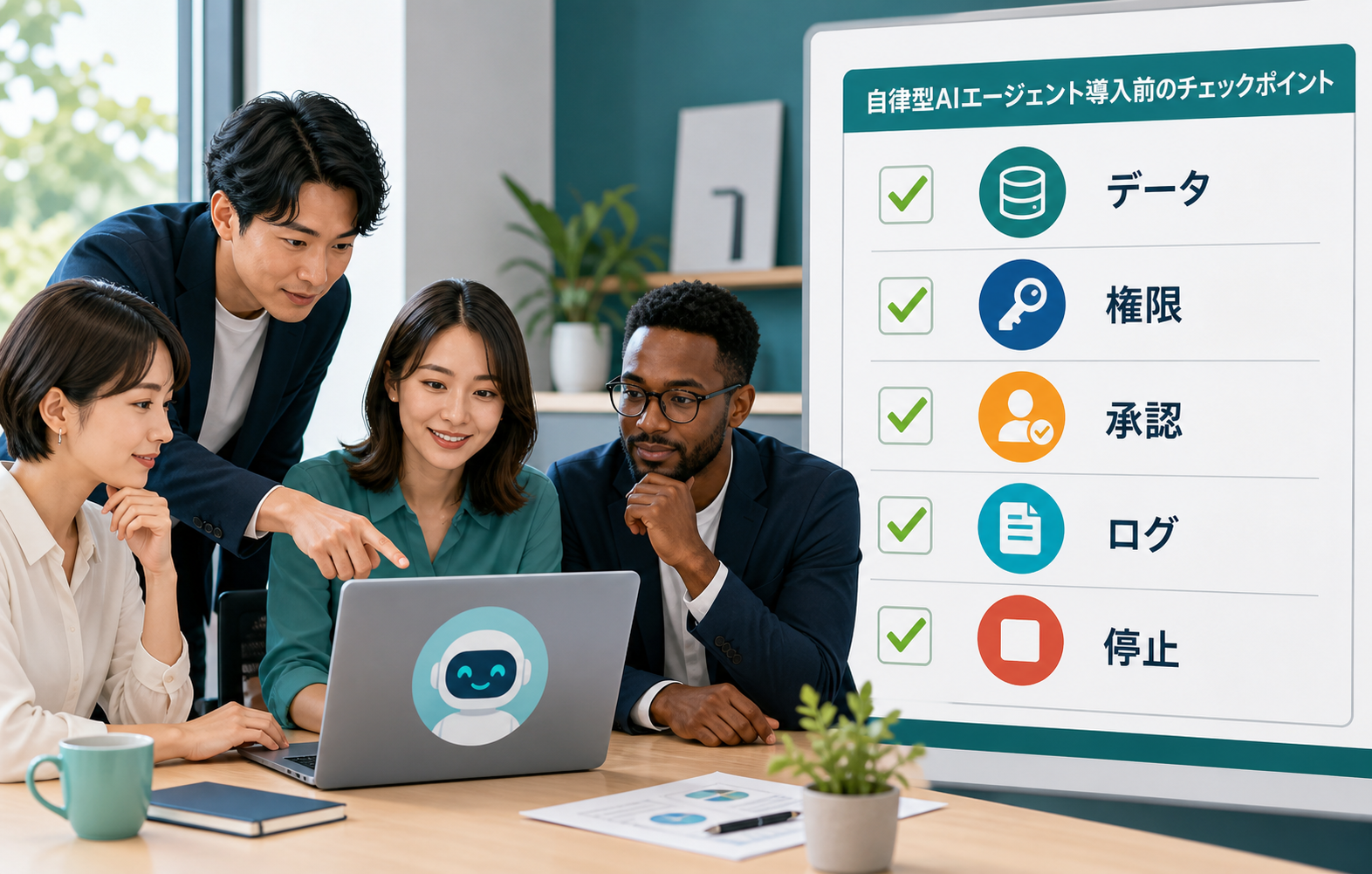 AI導入前にデータ、権限、停止条件を確認するチーム