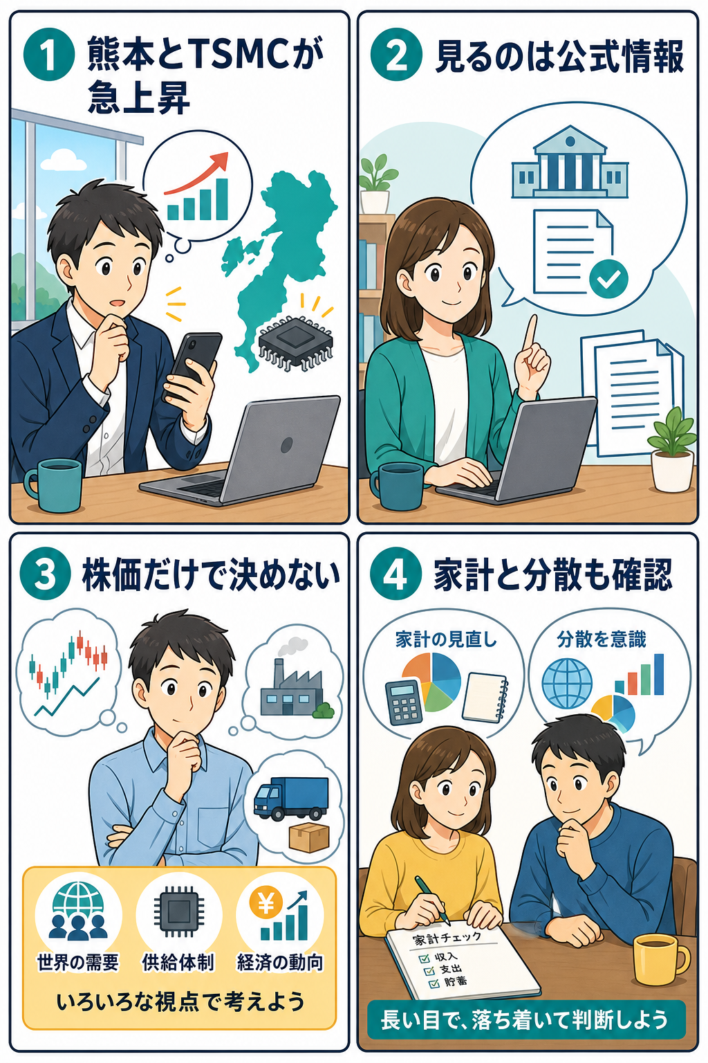 TSMC熊本とAI半導体供給網を4コマで整理