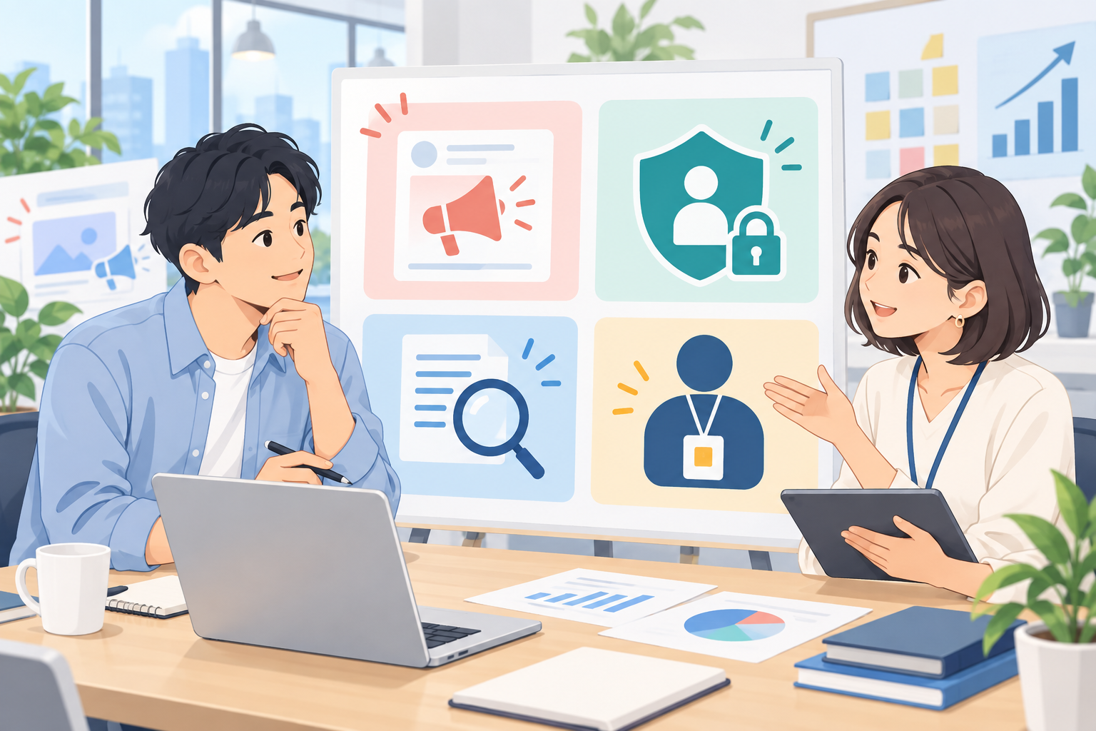 AI広告の導入ルールを確認するチーム