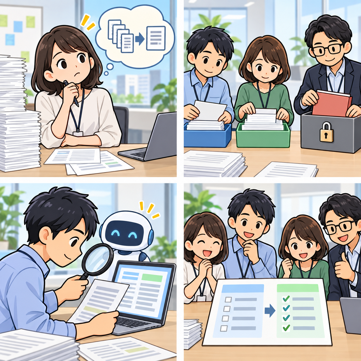 AI導入の費用と効果を検討する職場