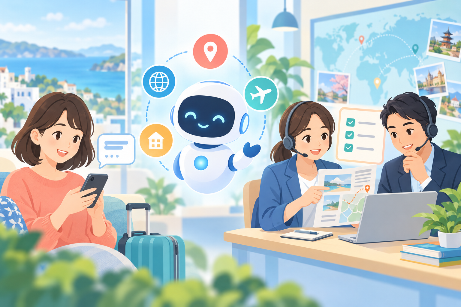 旅行相談を支えるAIと人のサポートチーム