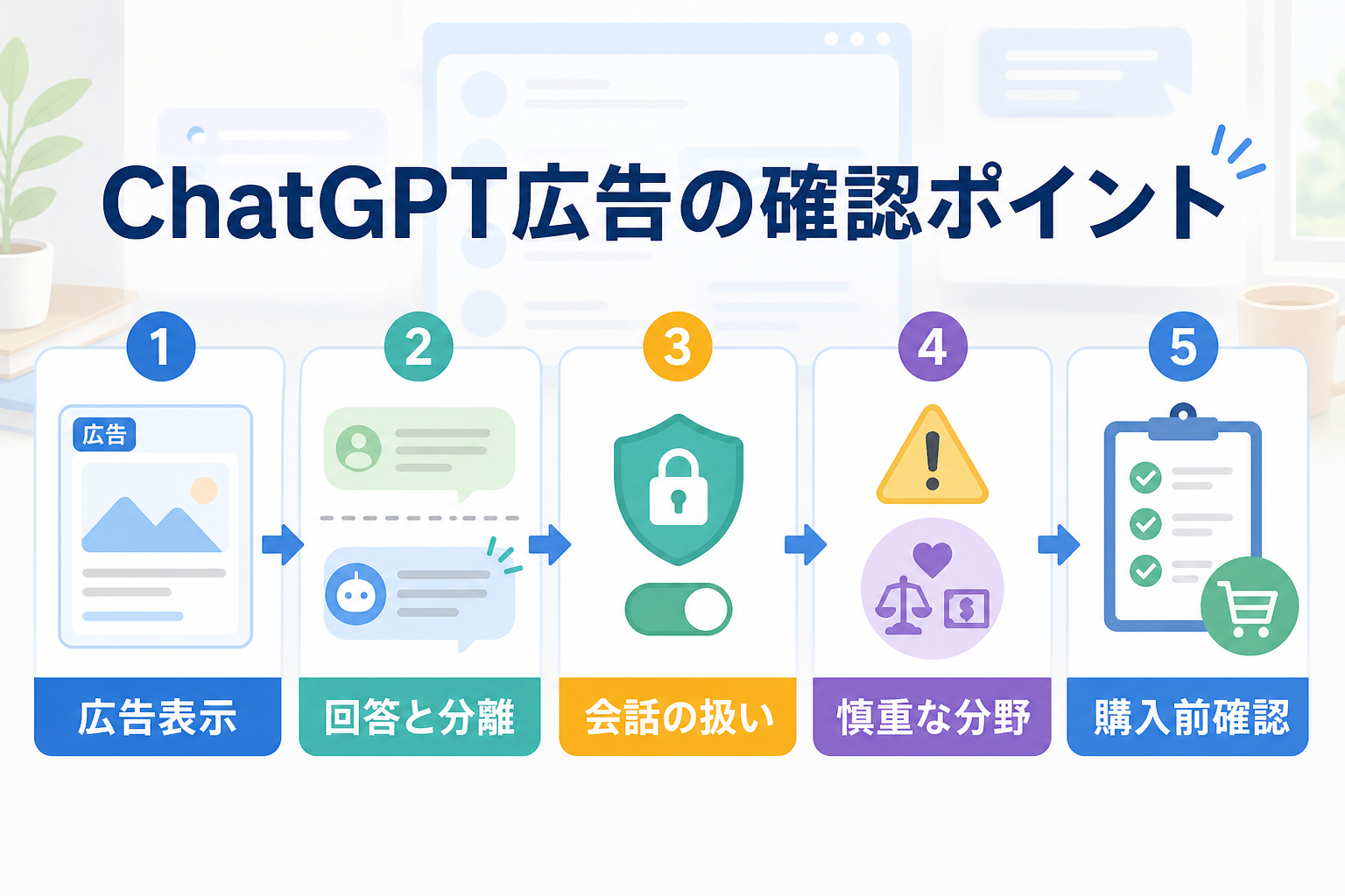 ChatGPT広告で確認したい表示とプライバシーの流れ