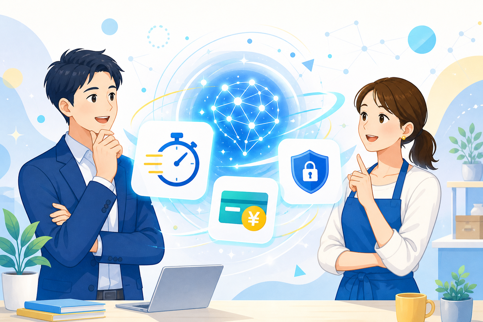 Gemini 3.8 FlashとAI導入の確認ポイントを表したイラスト