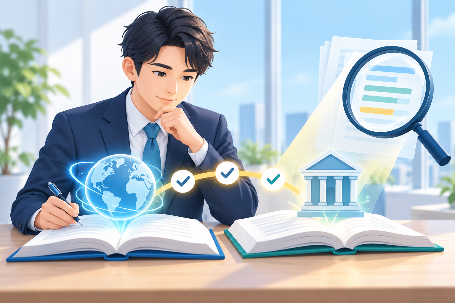国際基準と国内規制を照合する読者