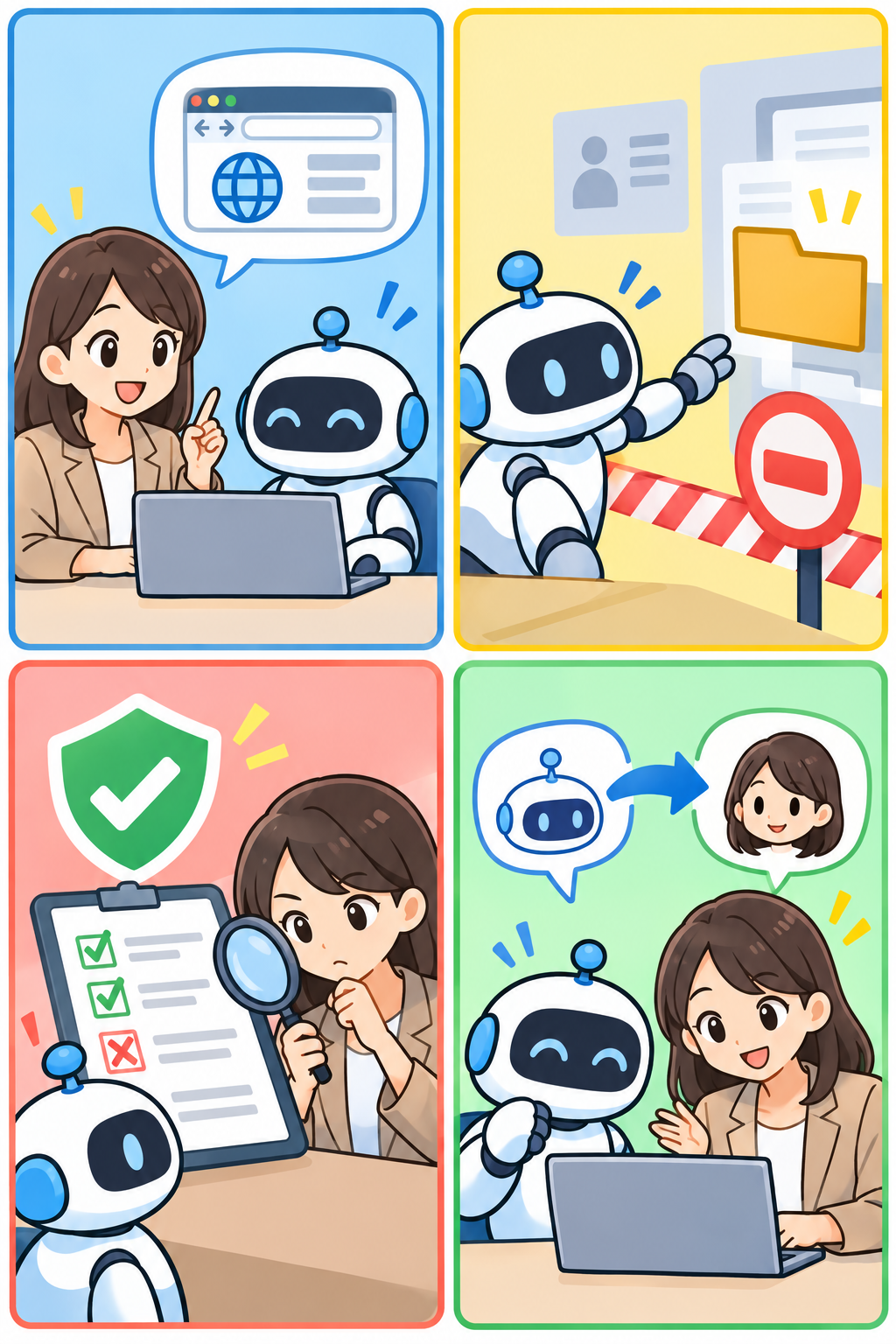 AIエージェントの外部操作を人が確認する4コマ