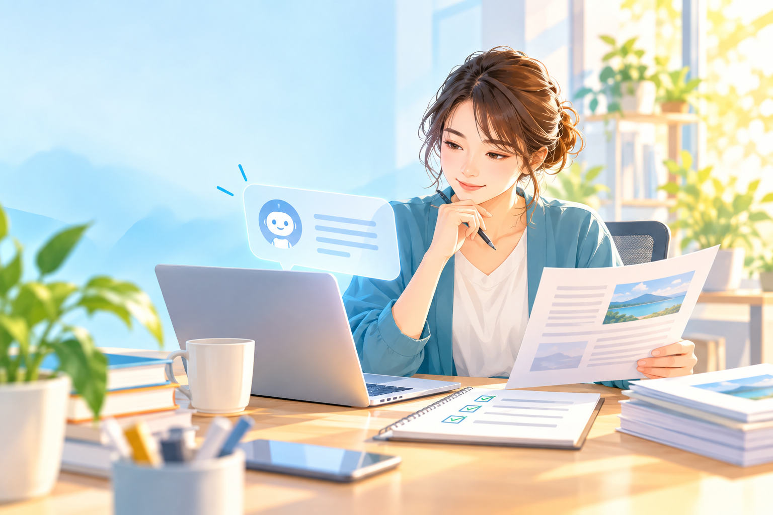 AIの提案と資料を確認する利用者
