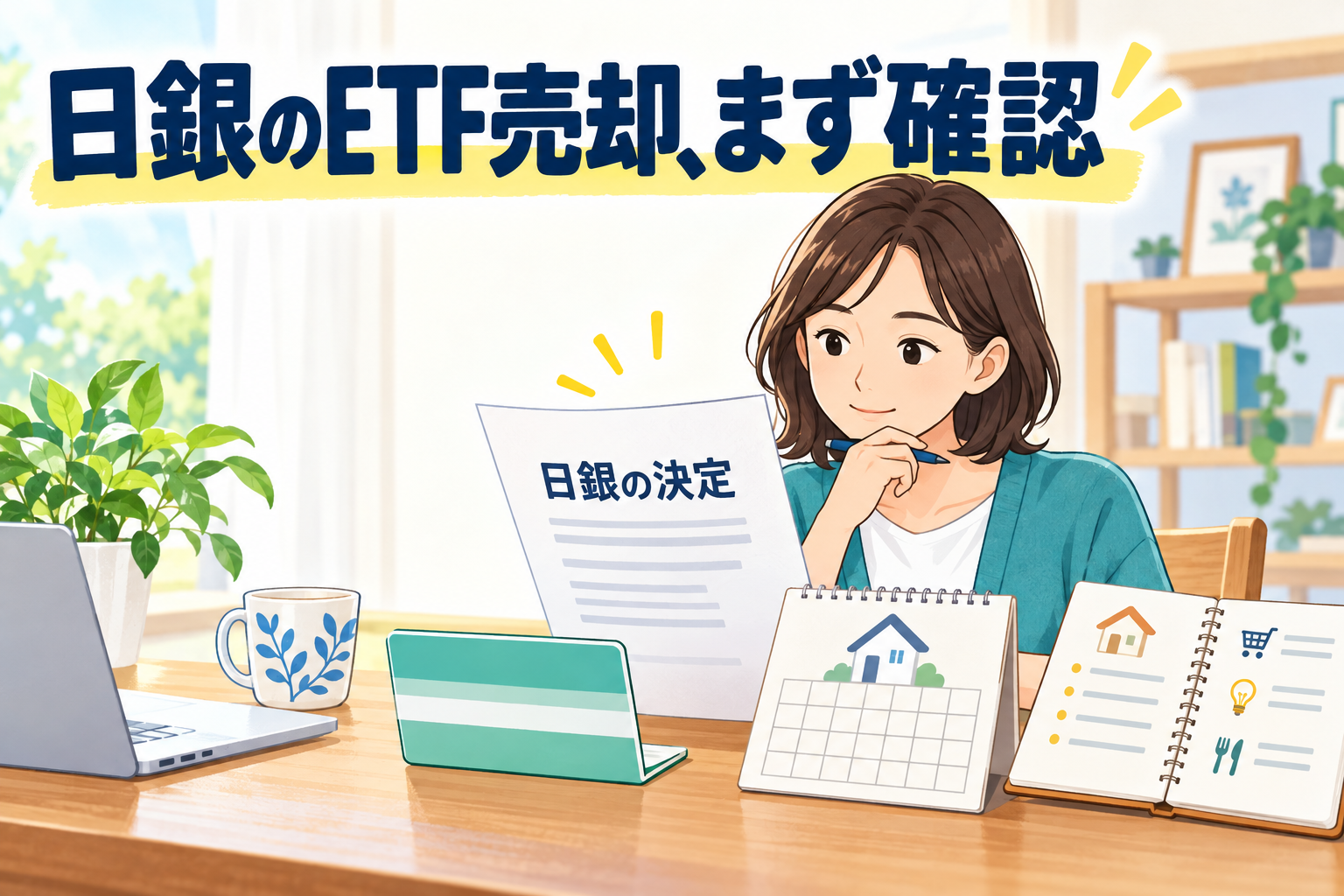 日銀のETF売却と預金・住宅ローンを確認する人