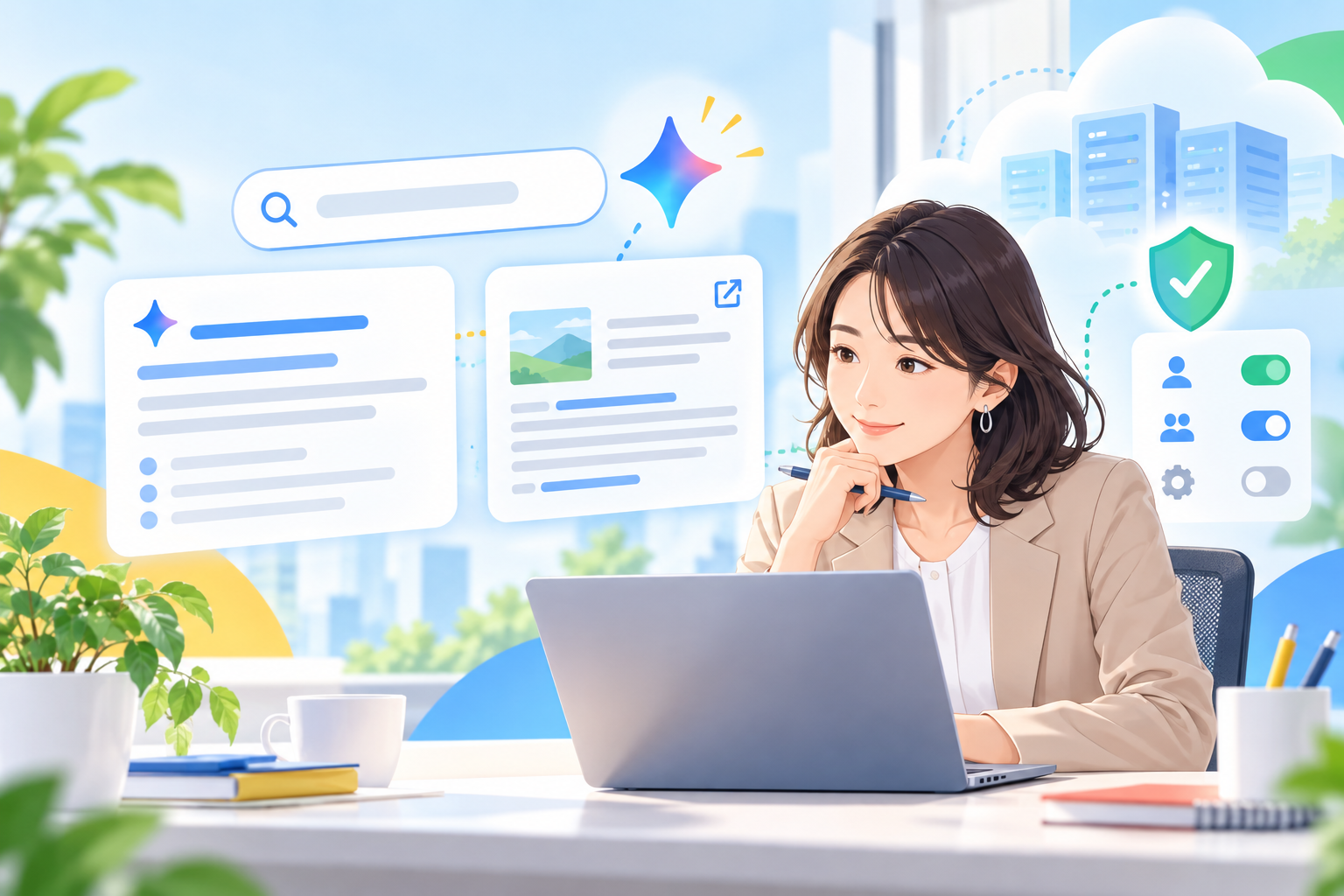 AI検索の回答と公式資料を確認する利用者