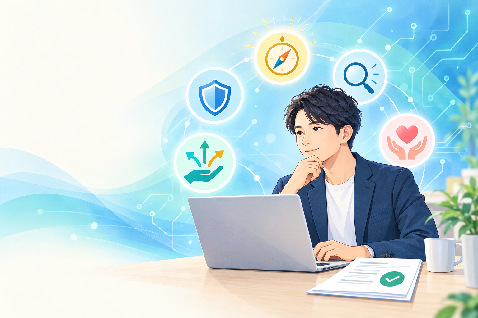 AIの案内と公式資料を確認する利用者