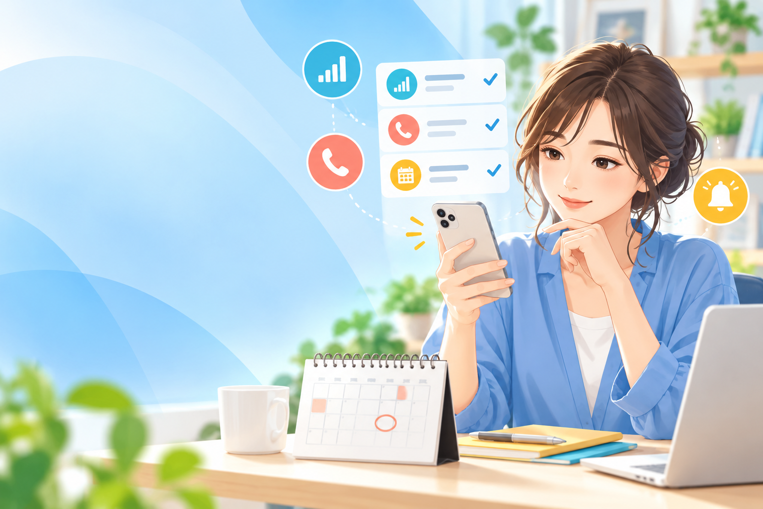 スマホの契約内容と期限を確認する利用者