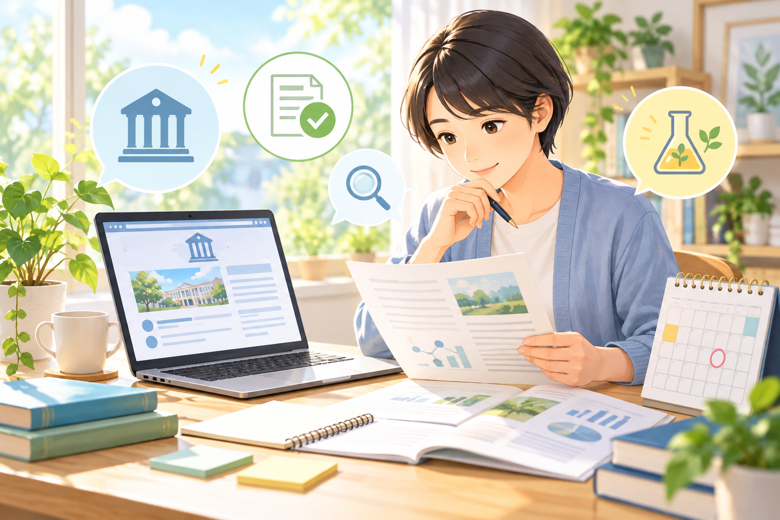 安全保障技術研究推進制度の資料を確認する人